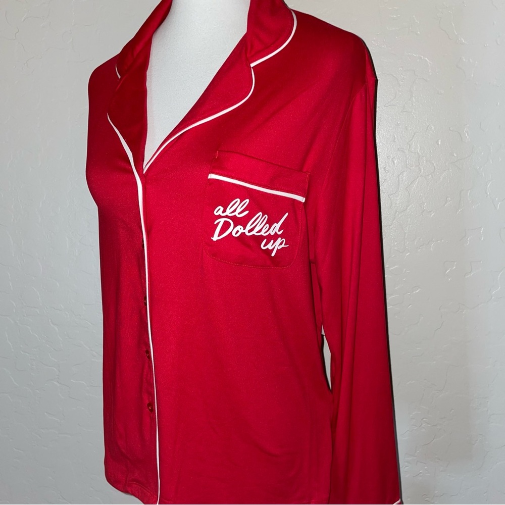 🎉HP🎉New! Kate Spade Red “All Dolled Up” Pajama Pant 2pc Set XL🌹Last one! - Picture 5 of 12